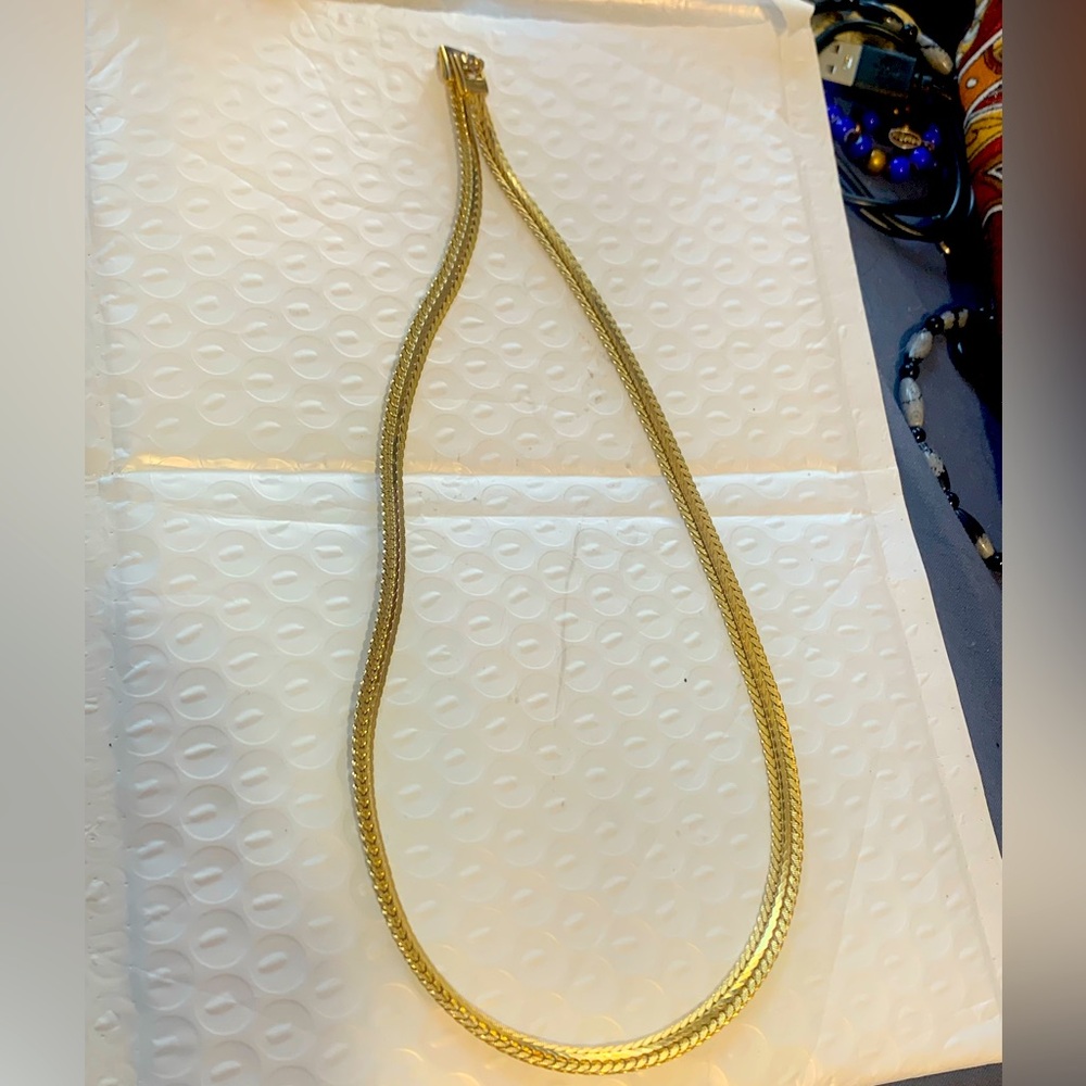 18” gold tone costume chain 1/4”w vintage old new stock